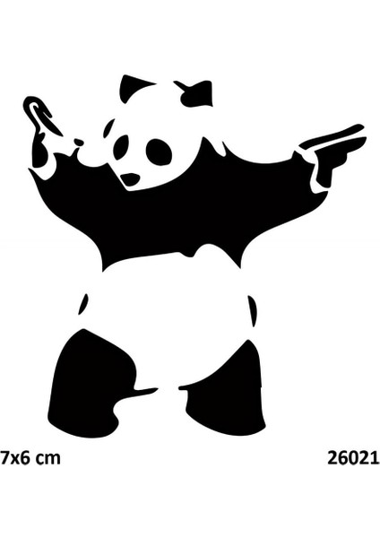 Silahşör Panda Geçici Dövme Şablonu