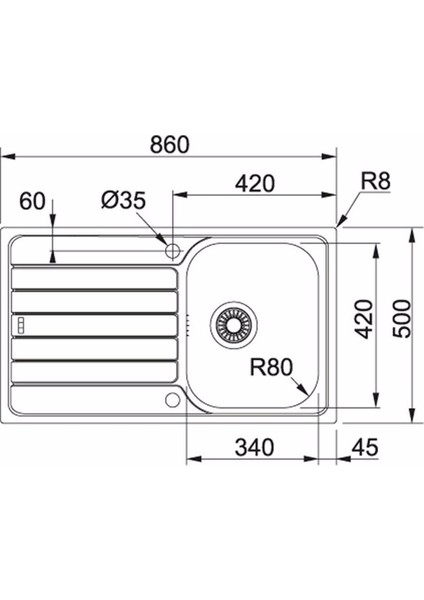 Spark Skl 611 Tek Gözlü Sol Damlalıklı Dekorlu Paslanmaz Çelik Mutfak Eviyesi fiyatları