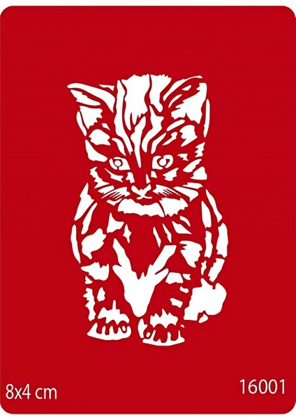 Yavru Kedi Geçici Dövme Şablonu Kına Kalıpları