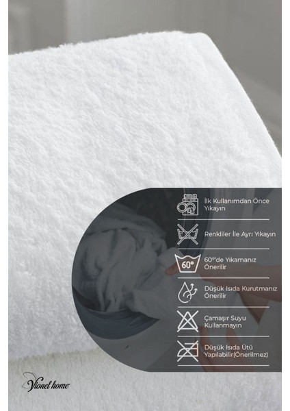 Pamuklu, Beyaz Banyo Havlusu | Spa ve Otel Havlusu (70X140 Cm)