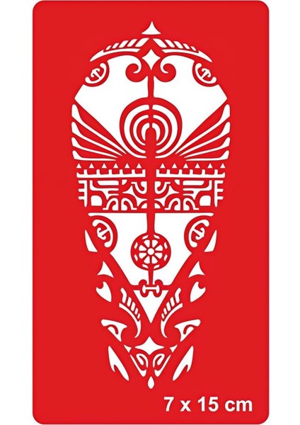 Kabile Motifi Maori Tattoo Geçici Dövme Şablonları Kına Kalıpları