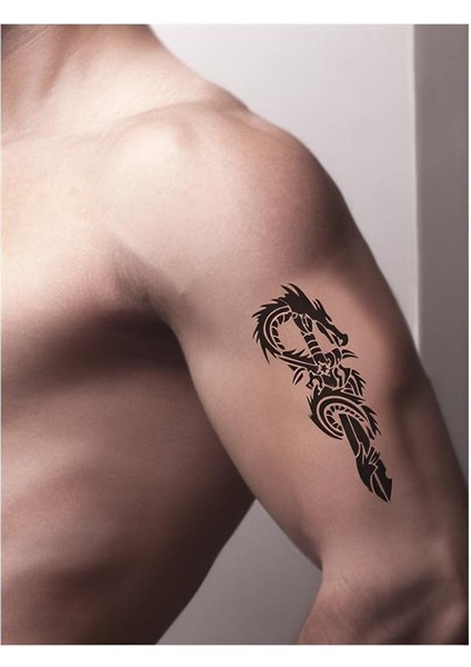 Kılıçlı Kral Ejderha Tattoo Geçici Dövme Şablonları Kına Kalıpları fiyatları