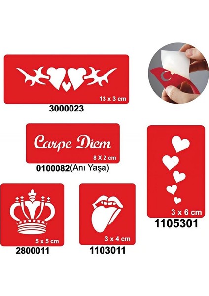 Anı Yaşa 5'li Set Geçici Dövme Kına Şablonu