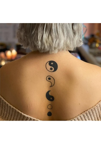Ying Yang Doğumu Geçici Dövme Şablonu