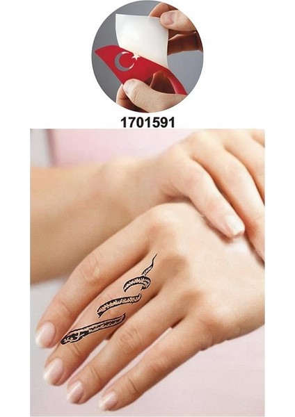 Parmak Yılan Modeli Tattoo Geçici Dövme Şablonları Kına Kalıpları