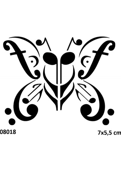 Kelebek Nota Geçici Dövme Şablonu Stencil Kalıp