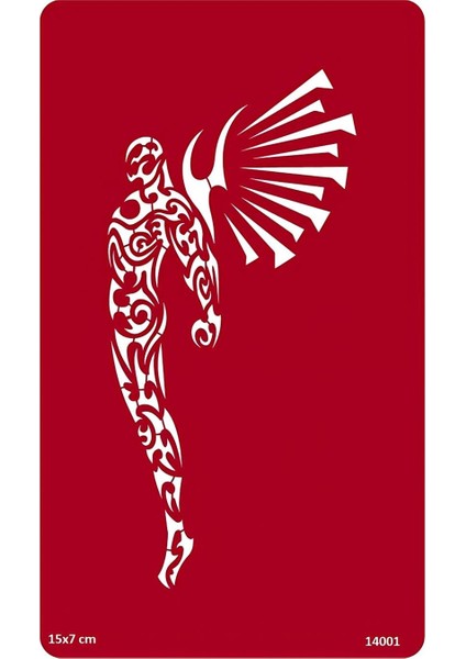 Kanatlı Adam Tribal Dövmesi Geçici Dövme Şablonu