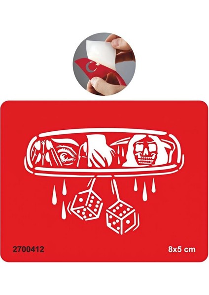 Dikiz Aynası Azrail Zar Tattoo Geçici Dövme Şablonları Kına Kalıpları