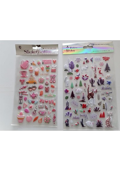 Ev Hayatı 3D Kabartmalı Sticker Çıkartma Seti