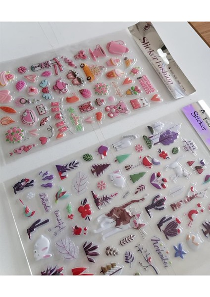 Ev Hayatı 3D Kabartmalı Sticker Çıkartma Seti