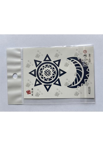 Ay Yıldız Minimal 11X8 cm Yarı Kalıcı Geçici Dövme Yapıştırma Dövme
