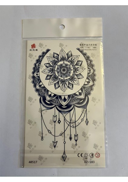 Mandala Aylık Yarı Kalıcı Kalıcı Geçici Dövme Yapıştırma Dövme
