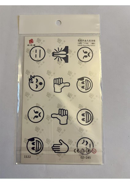 Emojiler Yarı Kalıcı Hayalet Geçici Dövme Yapıştırma Dövme