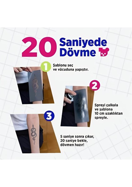 Bodrum City Pack Geçici Dövme Şablon Seti 30 Desen