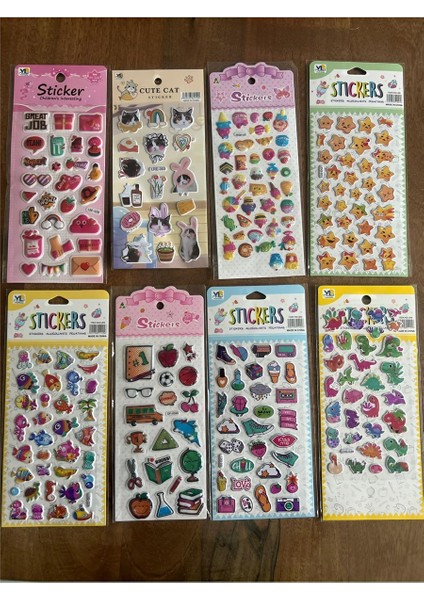 8 Adet Birden Çocuk Eğitici Sticker Çıkartma Seti Model 7