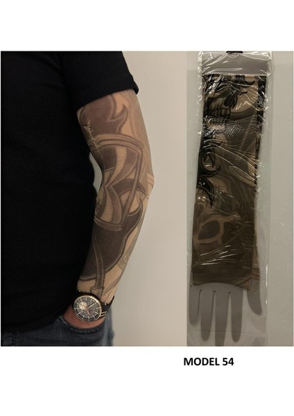 Giyilebilir Dövme Çift Kol 2 Adet Kol Çorap Dövmesi Sleeve Tattoo MODEL54