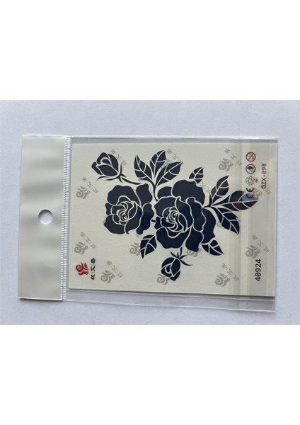 Gül Minimal 11X8 cm Yarı Kalıcı Geçici Dövme Yapıştırma Dövme