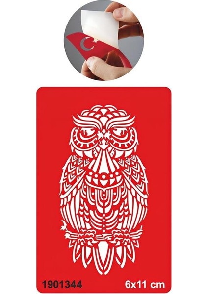 Büyük Baykuş Tattoo Geçici Dövme Şablonları Kına Kalıpları