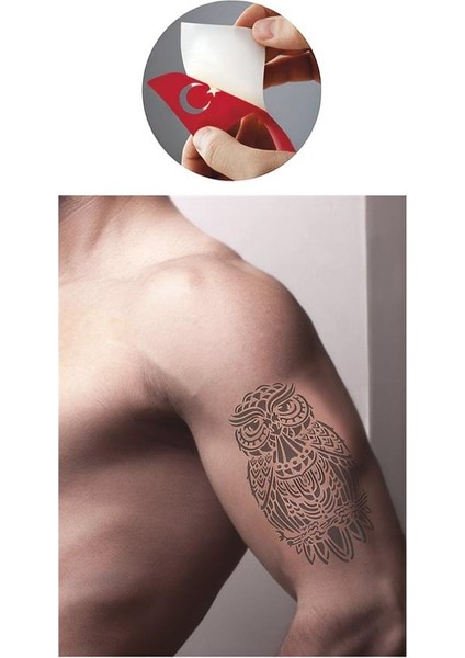 Büyük Baykuş Tattoo Geçici Dövme Şablonları Kına Kalıpları fiyatları