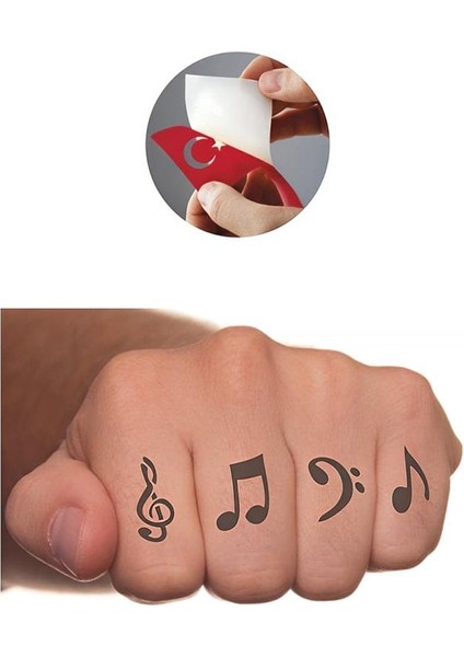 Seslerin Mimarı Notalar Tattoo Geçici Dövme Şablonları Kına Kalıpları fiyatları