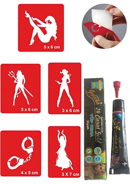 Dans Desenleri Hint Kınası ile Geçici Dövme Yapma Seti