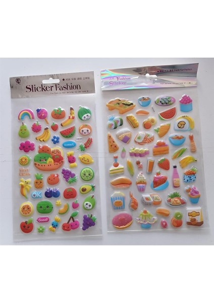 Meyve Şenliği 3D Kabartmalı Sticker Çıkartma Seti
