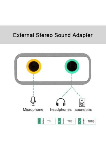 Type-C Tipi Harici Ses Kartı Hi-Fi Magic Voice 7.1 Ch Ses Kartı Adaptörü Kulaklık Mikrofon Çevirici