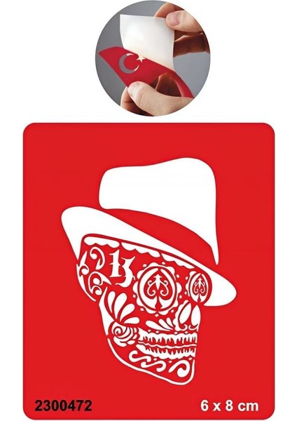 Çiçekli Kafatası Kuru Kafa Tattoo Geçici Dövme Şablonları Kına Kalıpları
