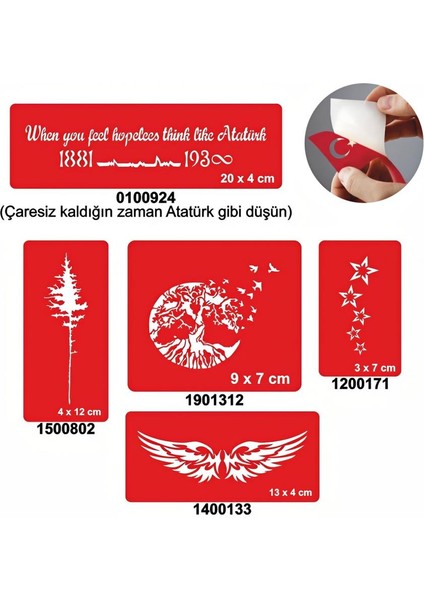 Ağaçlar 5'li Set Geçici Dövme Kına Şablonu