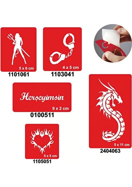 Herşeyimsin 5'li Set Geçici Dövme Kına Şablonu