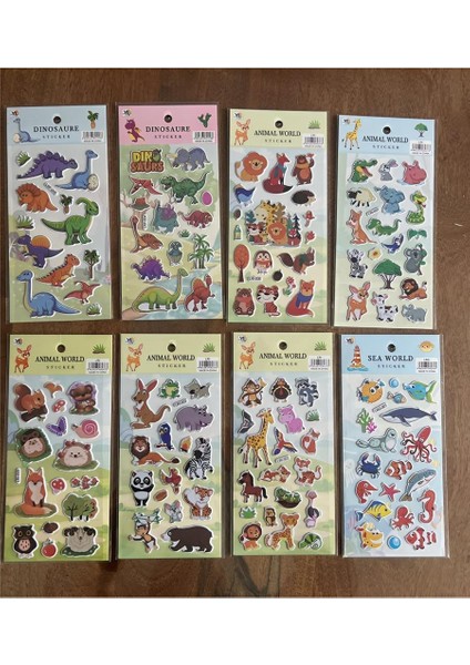 8 Adet Birden Çocuk Eğitici Sticker Çıkartma Seti Model 2