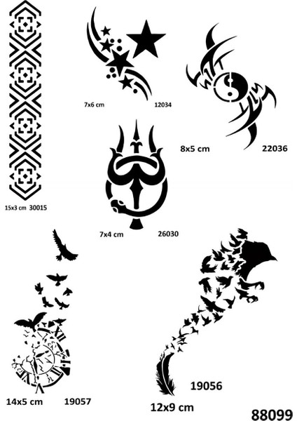 Kuş ve Kol Geçici Dövme Kalıpları Tattoo Stencil Modelleri