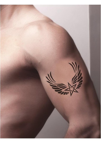 Kanatlı Yıldız Tattoo Geçici Dövme Şablonları Kına Kalıpları fiyatları