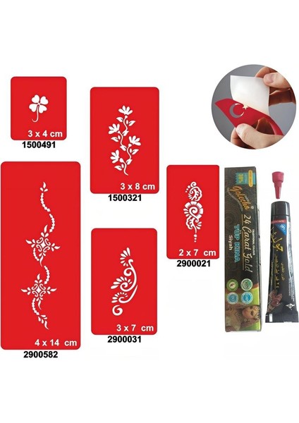 El Ayak Süsleme Desenleri Kına ile Geçici Dövme Yapma Seti