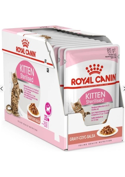 Kitten Gravy Sterilised Kısırlaştırılmış Yavru Kedi Konservesi 85GR 12'li Paket