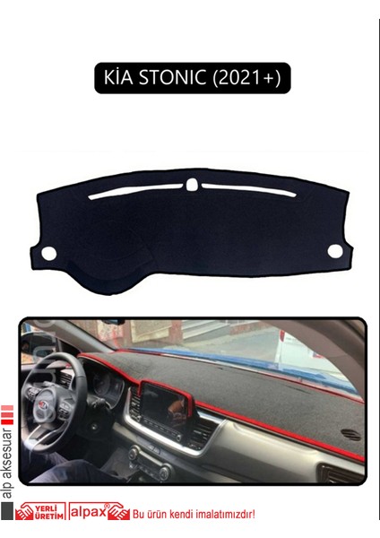Kia Stonıc 2021+TORPİDO Koruma Halısı Siyah Kenar