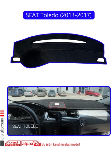Seat Toledo (2013-2017)TORPİDO Koruma Halısı Mavi Kenar