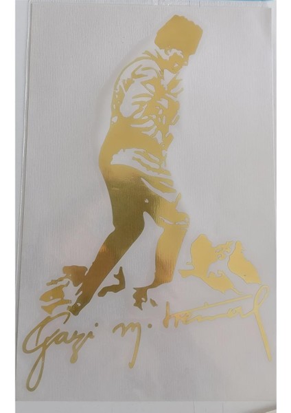 Atatürk Kocatepe Araba Çıkartması Sticker Gold