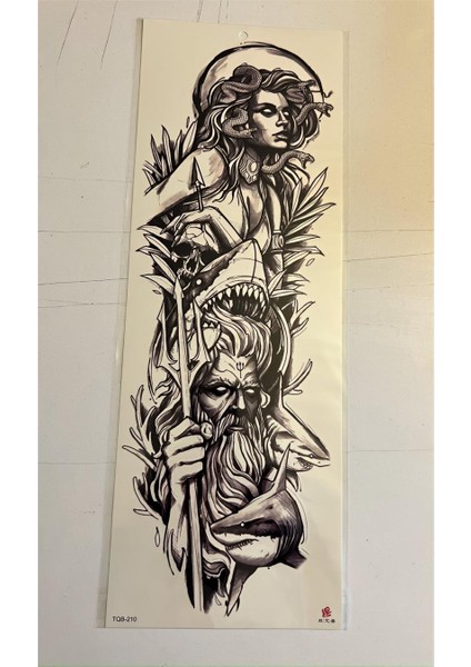Medusa 1 Hafta Kalıcı Tam Kol Bacak Yapıştırma Geçici Dövme 46 cm