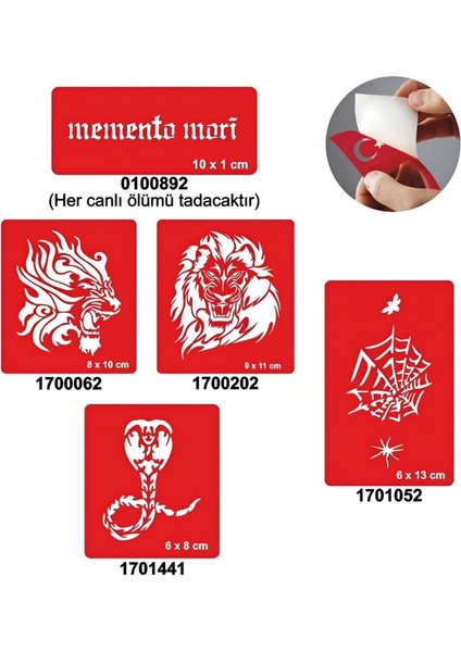 Örümcek Ağı 5'li Set Geçici Dövme Kına Şablonu
