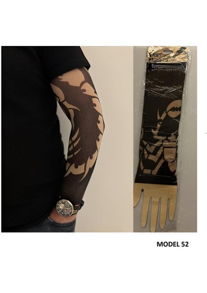 Giyilebilir Dövme Çift Kol 2 Adet Kol Çorap Dövmesi Sleeve Tattoo MODEL52
