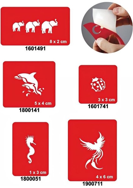 Denizler Aşkına 5'li Set Geçici Dövme Kına Şablonu