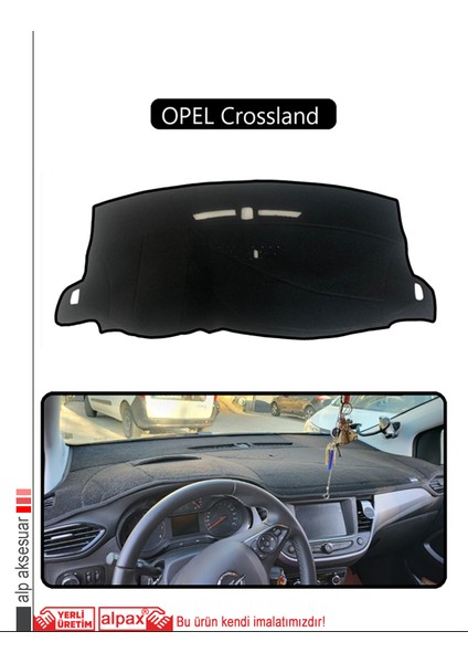 Opel Crossland Torpido Koruma Halısı Siyah Kenar