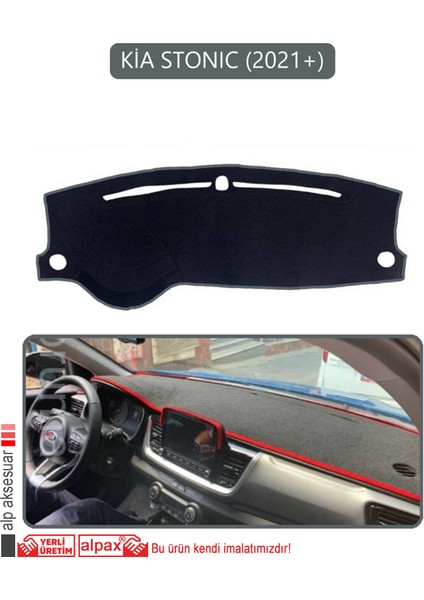 Kia Stonıc 2021+TORPİDO Koruma Halısı Gri Kenar