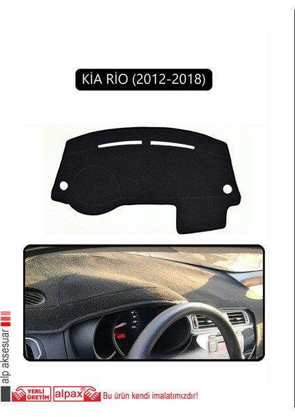 Kia Rio 2012-2018TORPİDO Koruma Halısı Siyah Kenar