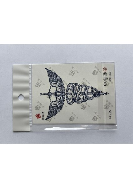 Kılıç Kanat Minimal 11X8 cm Yarı Kalıcı Geçici Dövme Yapıştırma Dövme