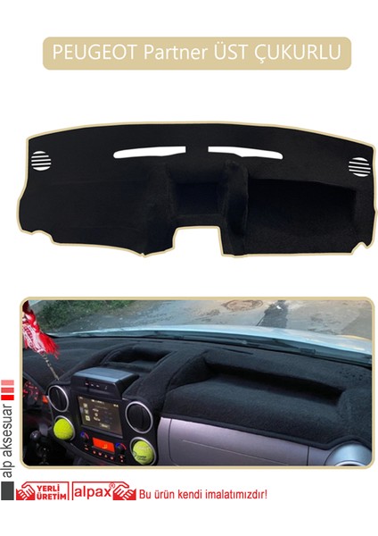 Peugeot Partner Kapaklı Ekranlıtorpido Koruma Halısı Bej Kenar
