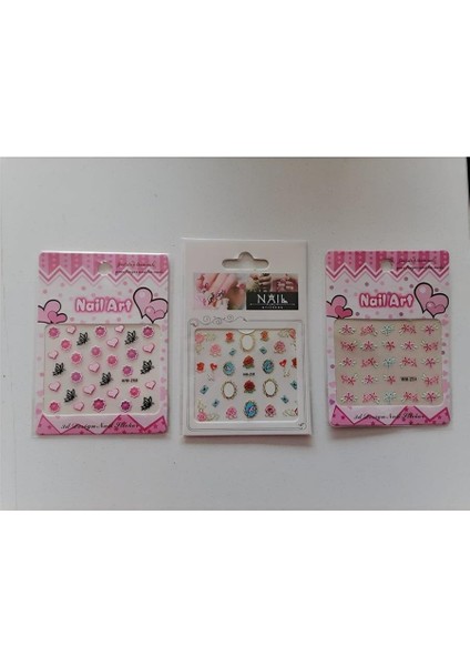 Tırnak Süsleme Sticker 3 Kartela Birden Model 4