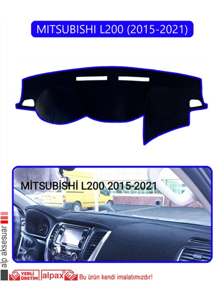 Mıtsubıshı L200 2015-2021TORPİDO Koruma Halısı Mavi Kenar