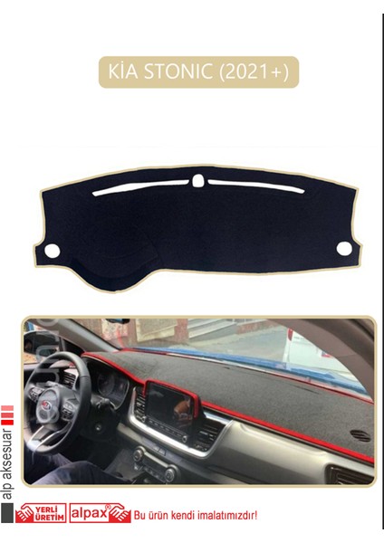 Kia Stonıc 2021+TORPİDO Koruma Halısı Bej Kenar